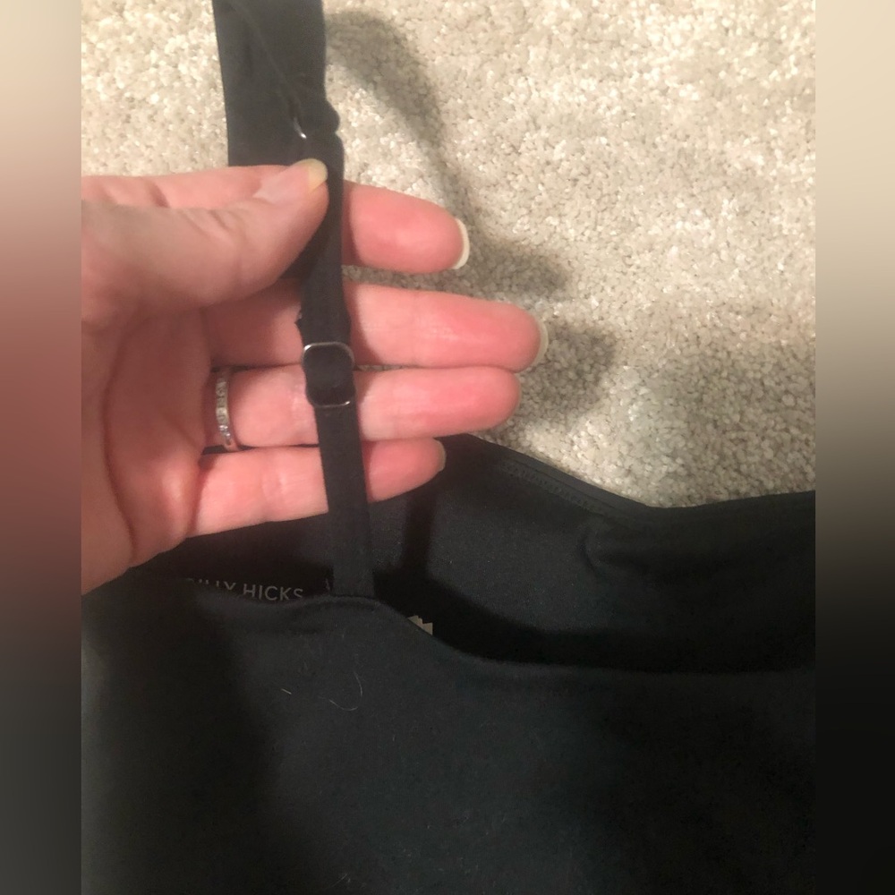 2/$30 Gilly Hicks Black Tankini Swim Top Ruched Adjustable Straps Beach Sz XS - Picture 6 of 10